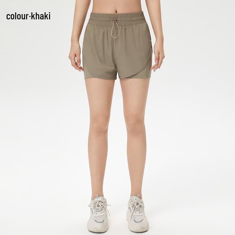 Women's Cooling Sun Protection Sports Shorts, Bare Feel Running & Yoga Skirt, Fake Two-Piece Anti-Exposure Design