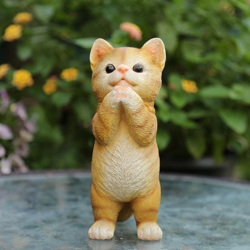 Cute Cat Figurine Anxiety Relief Desktop Decoration Office Stress Relief Ornament Home Decor Animal Statue Resin Kitty Sculpture