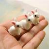 50pcs/10pcs Miniature Resin Rabbit Figurines - Realistic Mini Bunnies, Collectibles for Dollhouse Diorama, Mini House Decor