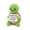 Handgemachte Pinguinpuppe mit positiver Energie und Karte, Heimdekoration, strickende Pinguinpuppe, Ornament, Raumdekoration, Weihnachtsparty-Geschenke