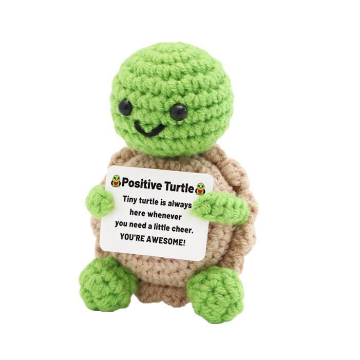 Handgemachte Pinguinpuppe mit positiver Energie und Karte, Heimdekoration, strickende Pinguinpuppe, Ornament, Raumdekoration, Weihnachtsparty-Geschenke