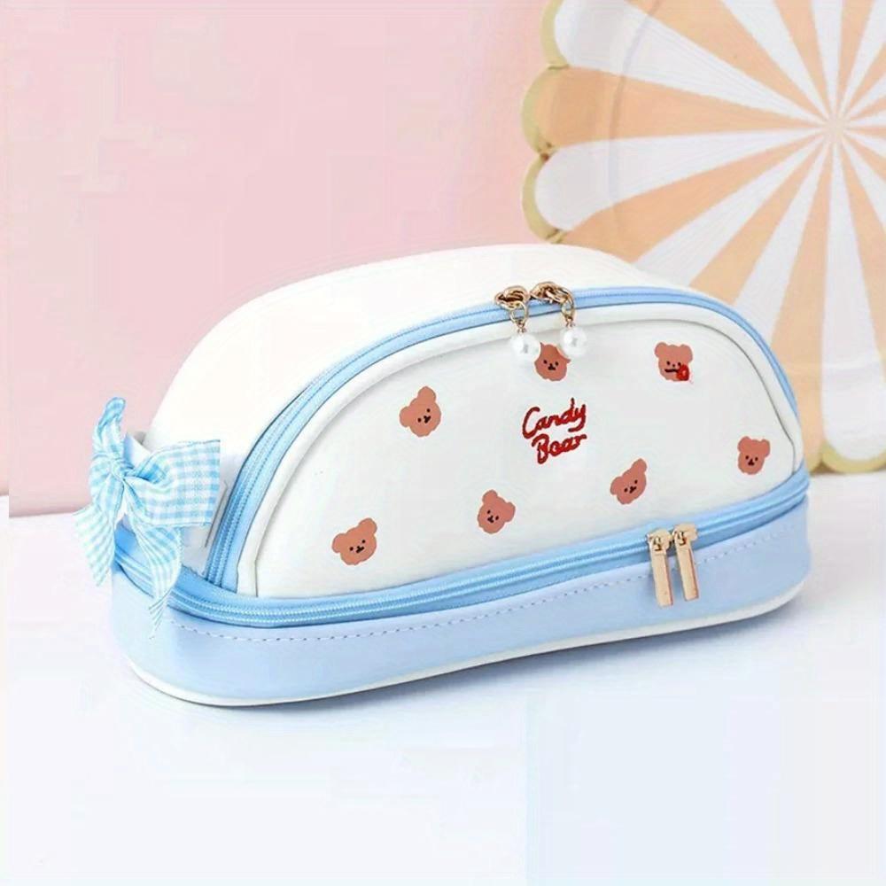 Kawaii Pencil Case Large Capacity Pencil Box Pouch Holder Box Office School Supplies for Kids Pretty Stationery Organizers Gift