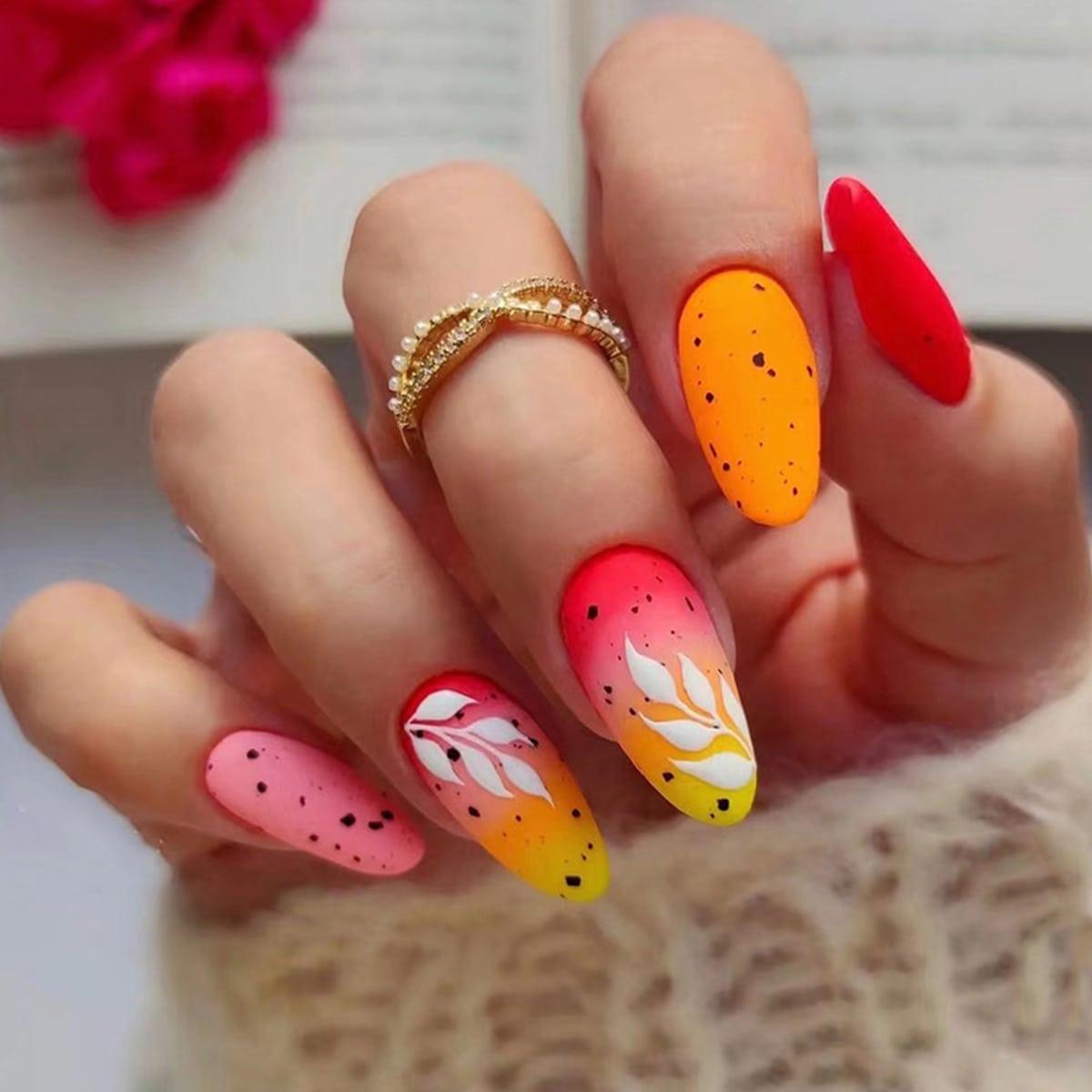 

Gradient Matte Almond-Shaped Wearable Nail Art Patches