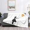 Bitcoin Astronaut Fishing Blanket Soft Flannel Fleece Warm BTC Hodl Space Cryptocurrency Throw Blankets for Bed Sofa Bedspreads