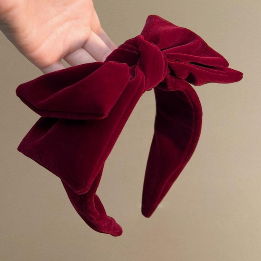 

Handmade Velvet Bow Headband for Women Retro Elegant Large Bow Design Comfortable Non-Slip Fashion Hair Accessory