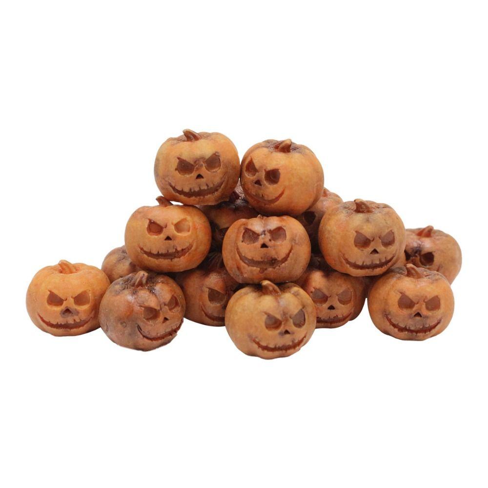 20pcs Resin Mini Fake Simulation Pumpkin Scary Halloween Ornaments  Garden