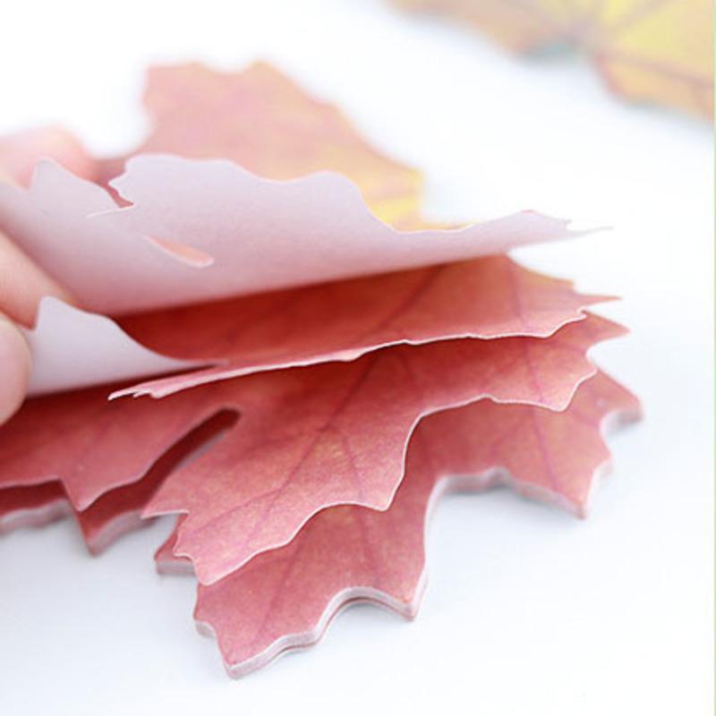 1 Pieces Cute Maple Leaves Sticky Notes Stationery Sticker Memo Pad Planner