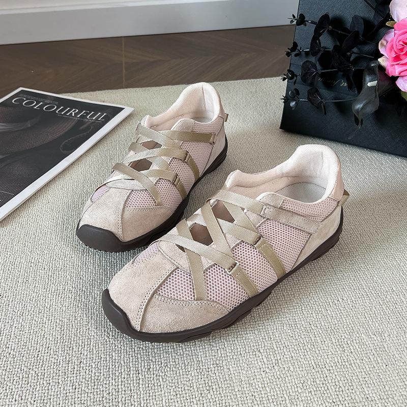 

!! Блогер~ Функциональные туфли-балетки Мэри Джейн с перекрестными ремешками, женские 40 абрикосовый