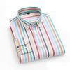100% Cotton Shirts Men Oxford Spun Fashion Striped Casual Long Sleeved Shirt