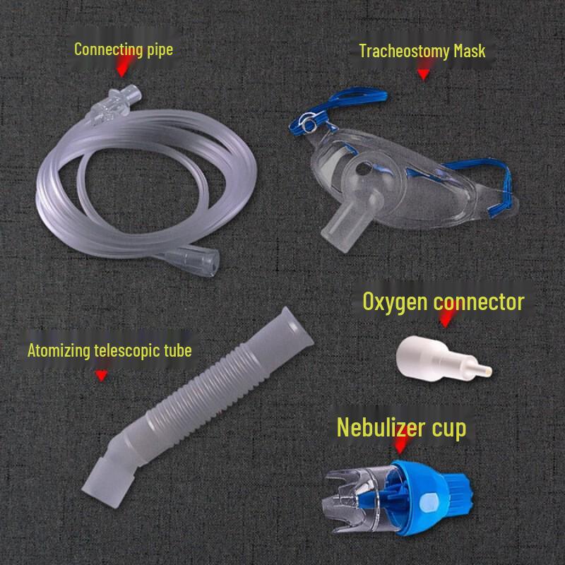 Tracheostomy Nebulizer Mask with Oxygen Therapy and Humidifier, Larynx Filter, Artificial Nose.