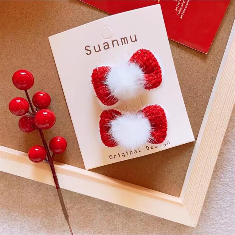 Red Tassel Bow Hairpin - Retro Hanfu Style for Girls