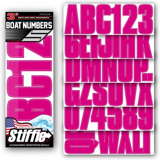 STIFFIE Uniline Black 3  Boat & PWC Registration Decals • Numbers Letters Stickers ягодный