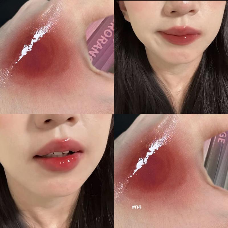 Rose Pink Solid Lip Gloss Mirror Lips Plumping Moisturizing Lipstick Nourishing Water Light Lip Tint Red Lip Glaze Korean Makeup
