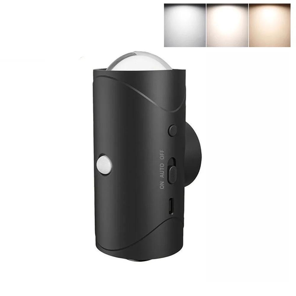 RGB LED Night Light with Motion Sensor Rechargeable Home Wall Decoration Light Courtyard Street Landscape Garden Decor Lamp Gradient Ambient Light