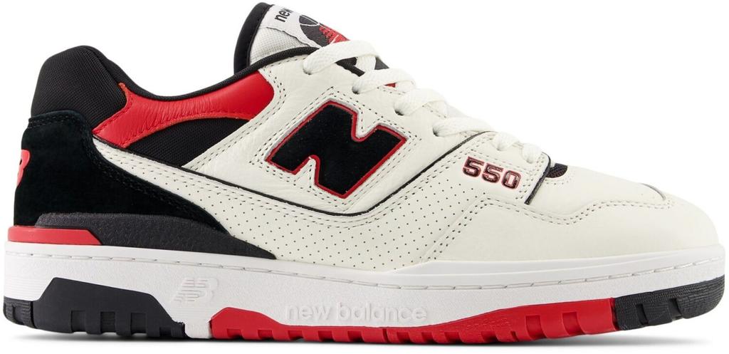 New Balance 550 Sneakers In Sea Salt Color with Red and Black