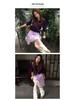 French Retro Asymmetrical Satin Patchwork Skirt with Lace and Polka Dots for Autumn