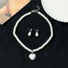 Elegant Pearl Heart Pendant Necklace Women Minimalist Chic Chain Sweet Edgy Layering Jewelry
