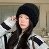 Versatile Velvet Knitted Hat for Outdoor Travel Windproof and Warm Hat Korean Style Casual Large Head Cap