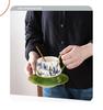 Set di Tazza da Caffè e Sottotazza in Ceramica Retro di Alta Gamma con Scatola Regalo per il Tè del Pomeriggio