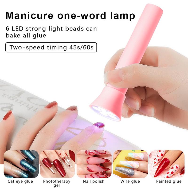 Tragbare Handheld Uv Led Taschenlampe Nagellampe 6 Led-Perlen Schnelltrocknend USB Nageltrockner 18W Maschine Nagelgel Trocken Nail Art Werkzeug