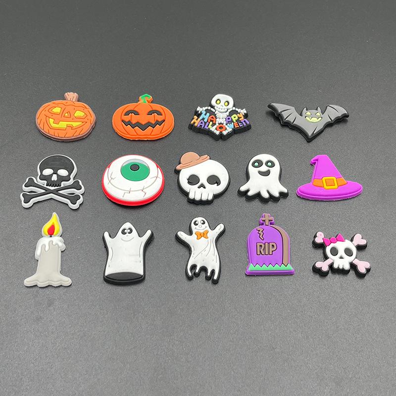 Cross-Border Cartoon Halloween Soft Rubber Embellishments for Shoes, Hair, Phone Cases, Storage, and Straws.