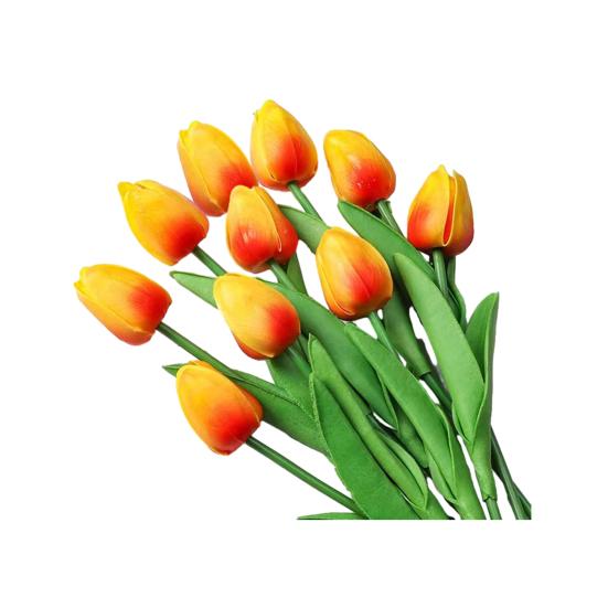 10 Pcs Artificial Tulip Flowers Faux PU Tulip Bouquet with Long Stem Real Touch Flower Arrangement for Wedding Table Centerpiece Mother's Day Spring