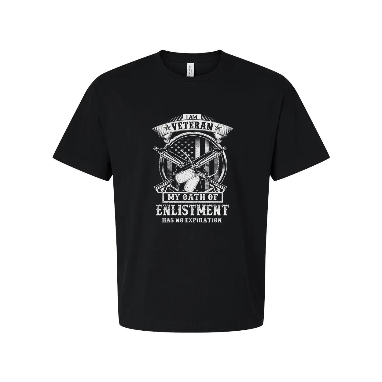I Am Veteran Unisex T Shirt With Oath Of Enlistment Has No Expiration Graphic Te 4XL