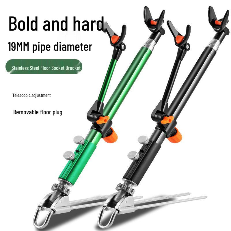 Langlebiger Angelrutenständer aus Edelstahl mit verdicktem Erdspieß für doppelte Verwendung: Kompatibel mit Angelkiste & Stuhl.