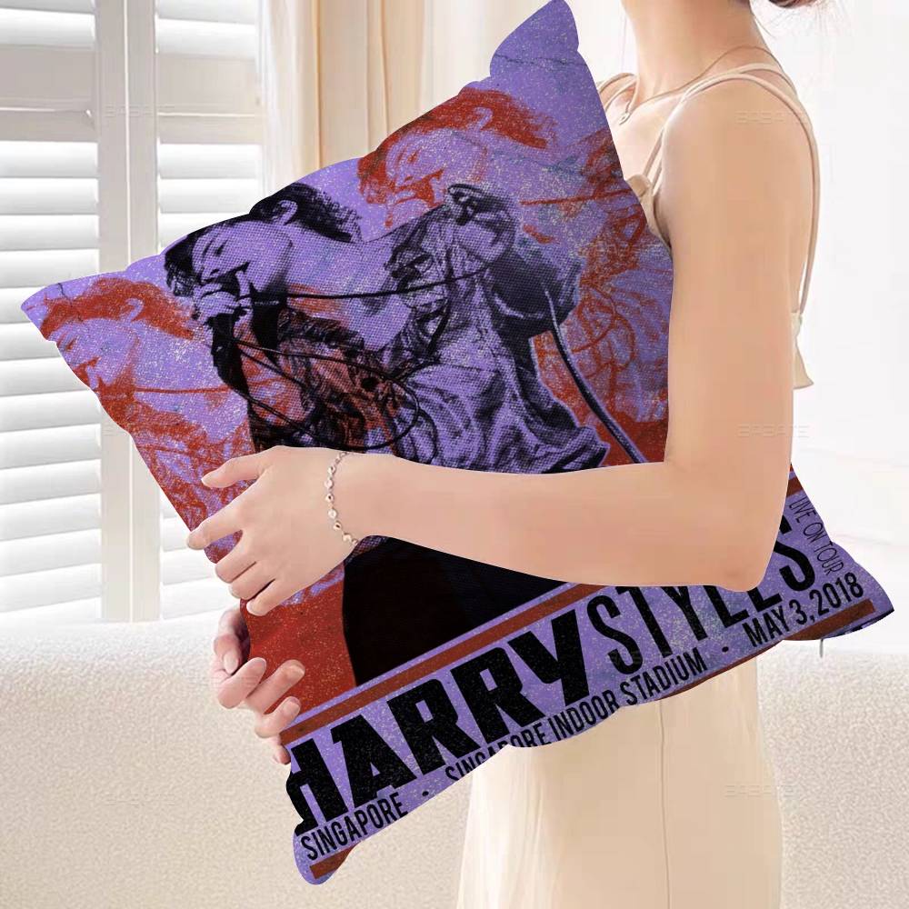 Singer H-Harry Styles Cushion Cover Car Throw Pillow Case For Sofa Car Christmas Gift 40x40cm 45x45cm