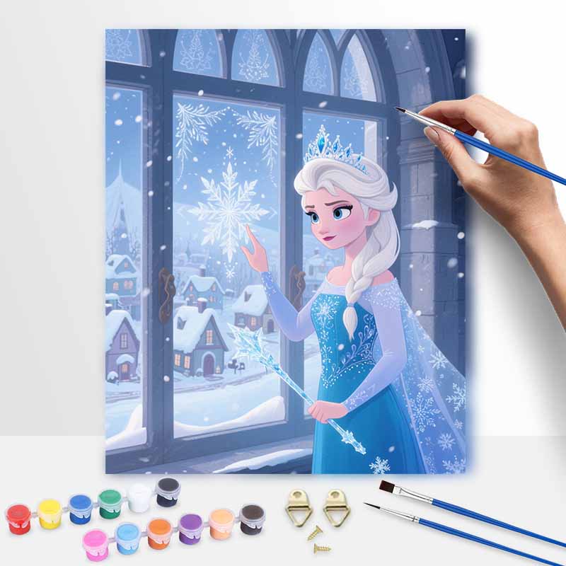 Disney Frozen Snow Queen Digital Oil Painting Art Kit Handmade Coloring Painting Home Decor