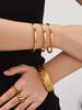 18k Gold-Plated Stainless Steel Bracelet with Micro-Inlaid Zirconium - Versatile, Luxurious & High-Quality Design