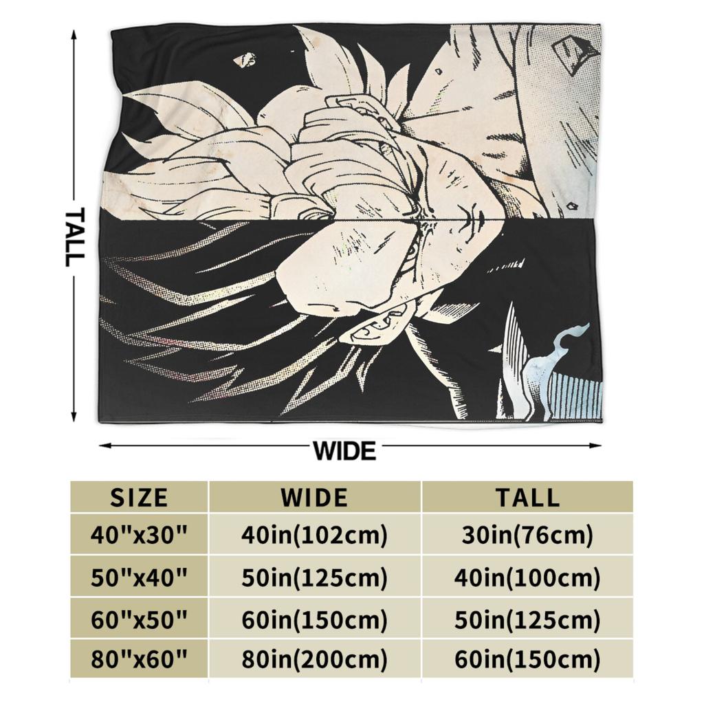 Two Rivals Goku and Vegeta DBZ Knitted Blankets Flannel Ultra-Soft Throw Blanket for Bedroom Sofa Bedspread