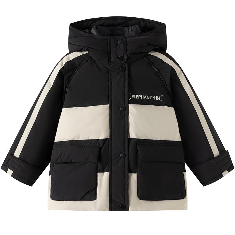 Little Elephant Ham Boy s 2025 Mid-Length Outdoor Triple-Proof Down Jacket 140 cm