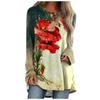 Women's Casual Fashion Creative Print Loose Round Neck Long Sleeve Tops