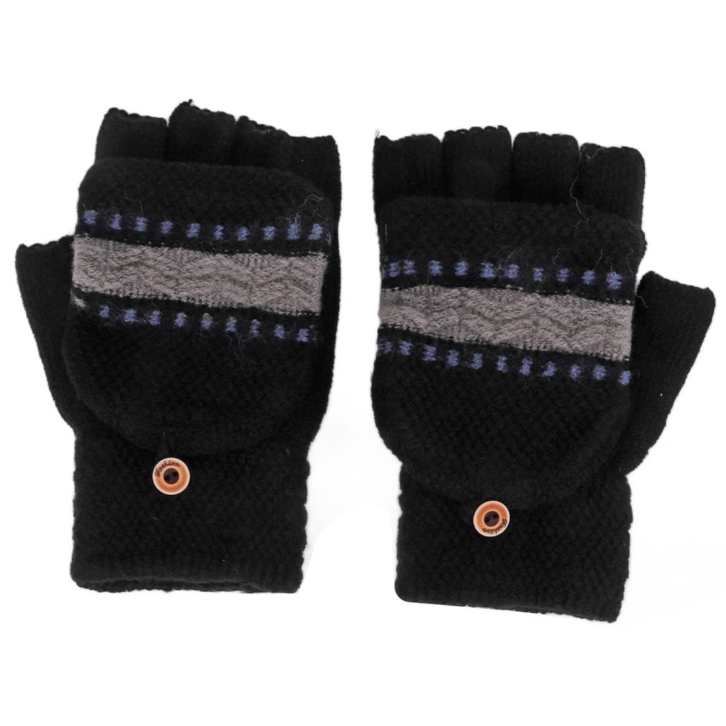 1Pair USB Heated Gloves Knitting Fingerless Hand Warmers Electric Warming Gloves for Men Typing Sports OutdoorBlack