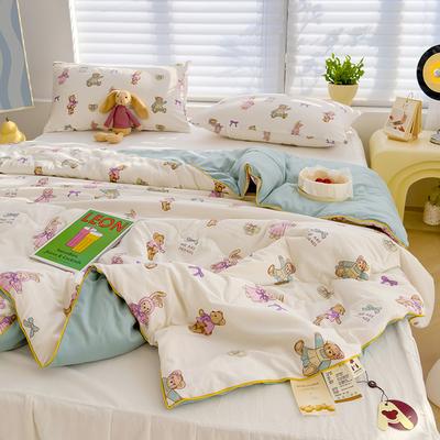 Soft Skin-friendly Summer Blanket  Jacquard Quilt 100% Cotton Fabric Soy Fiber Filled Thin Quilt Machine Washable Child Blanket