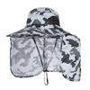 Detachable Men Fishing Cap with Shawl 10CM Large Brim Bucket Hat Outdoor Face Neck Protection Sun Hat Waterproof Anti-UV Panama