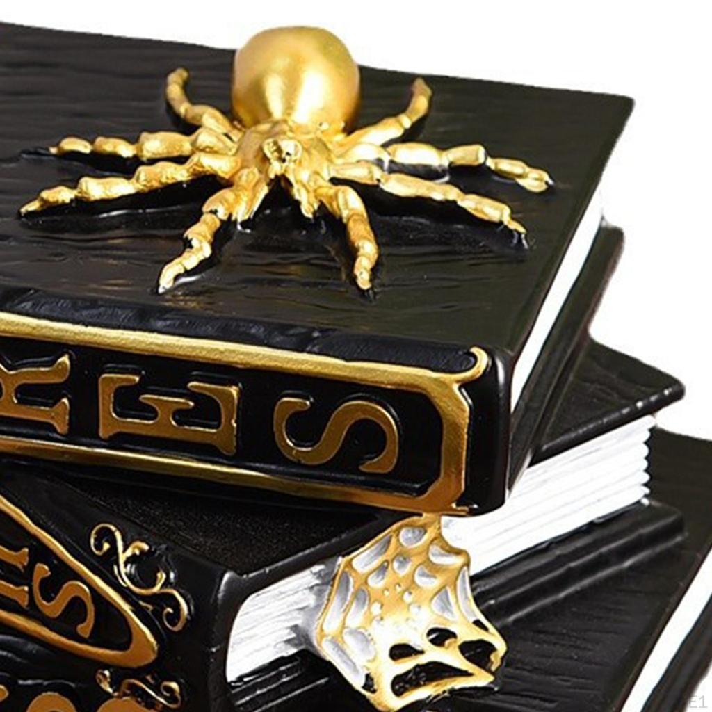 Halloween Spellbook Mini Book Statue Decorative Spooky Tabletop Decoration Ornament for Bookshelf