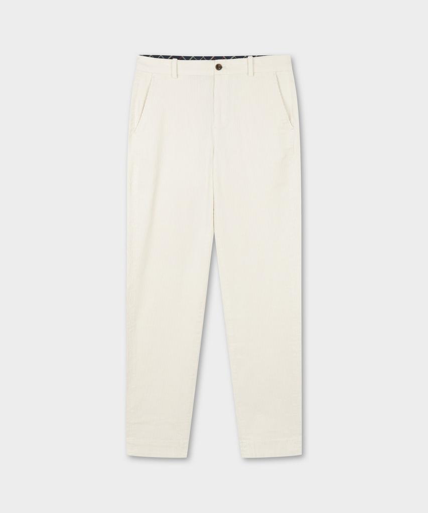BROOKS BROTHERS Slim Fit 8W Stretch Corduroy Pants (Ivory) (Bbpcmnf403)