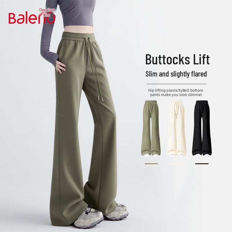 Baleno Women's High-Waist Flared Casual Yoga Sweatpants