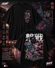 Japanese Oni Samurai T-Shirt, Sakura Warrior Graphic Tee, Oversized Streetwear (Black)