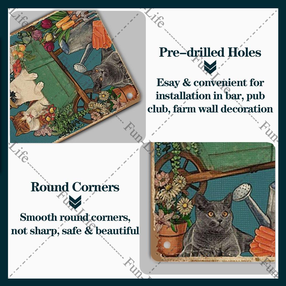 Vintage Cat Metal Sign Poster, Home Decor, Retro Animals Tin Sign, Living Room, Pet Shop, Bar, Hotel, 20x30cm
