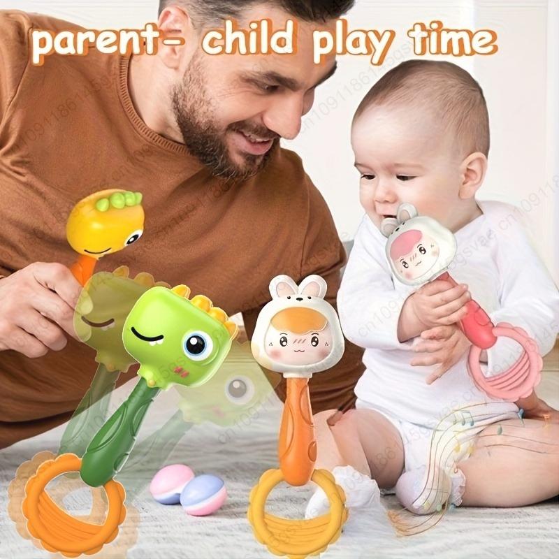 2PCS Baby Rattle Toy with Animal Shapes - Toy for Infants & Toddlers- Hand-Eye Coordination, Safe Non-Toxic Material