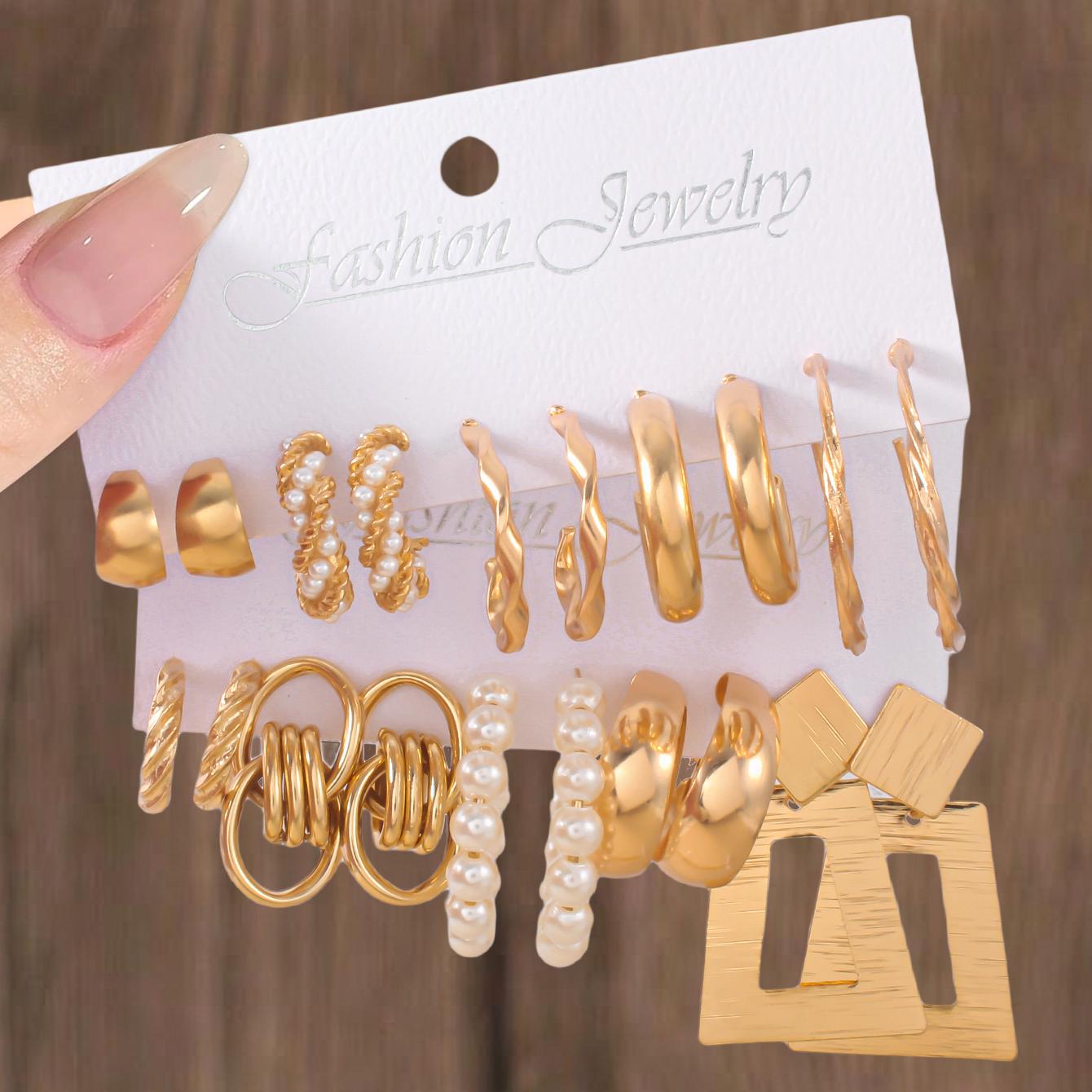 

20 шт. Изысканный простой набор серег-хупов C-образной формы с закруткой, Панк геометрические серьги, Очаровательные женские свадебные, для вечеринки, для свиданий, с цирконием золотистый