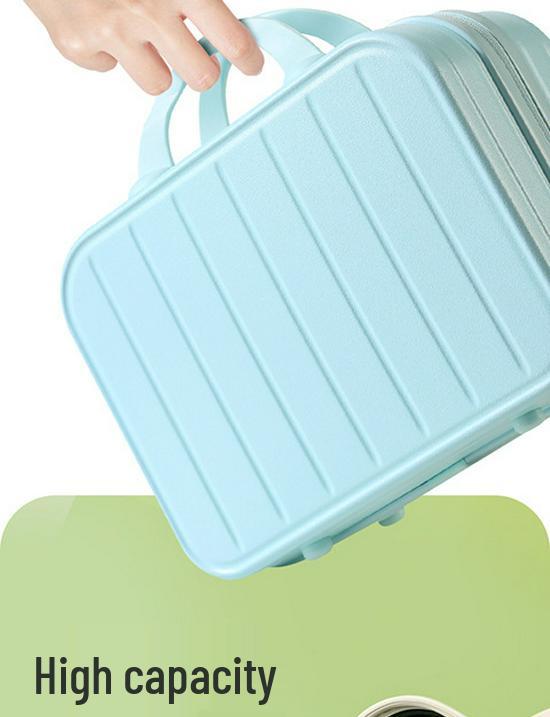 14-Inch Women's Portable Makeup and Toiletries Storage Box with Suitcase Hook