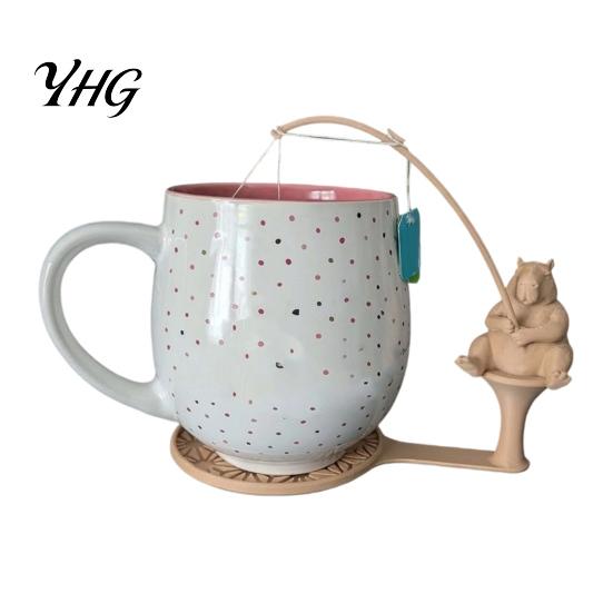 Animal Shaped Coaster Fishing Tea Bag Holder, 3D Printed Heat-Resistant Coaster, Accessory for Hamster Cup and Coffee Mug, Gift Lovers & Enthusiasts