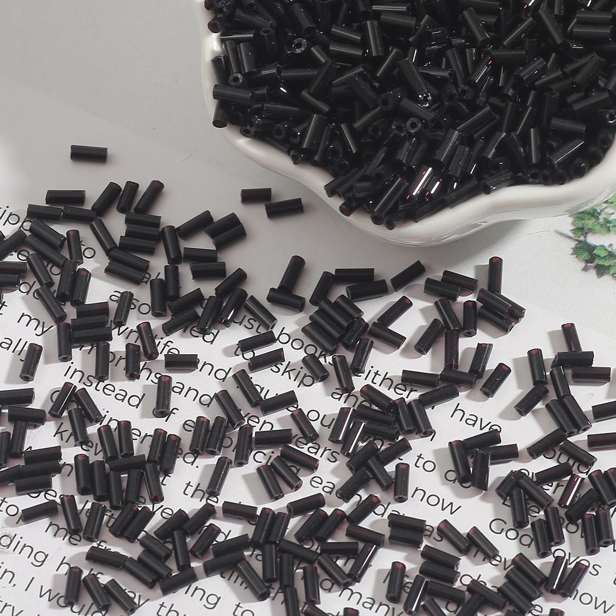 

2x7 мм 300 шт. 19 цветов стеклянный чешский бисер в форме трубки для изготовления ювелирных изделий своими руками ручной работы чёрный