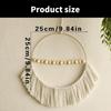 Elegant Handmade Macrames Tassels Wall Hanging Decors Large Round Frame Wood Beads Wall Ornament for Home Aesthetic