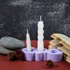 3 Hole Candle Holder Mold Flower Heart Candlestick Silicone Mould Concrete Resin Cast Molds for Wedding Valentines Day