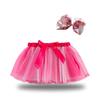 Girls' Star and Moon Mesh Tutu Skirt Set with Bow Hair Clips
